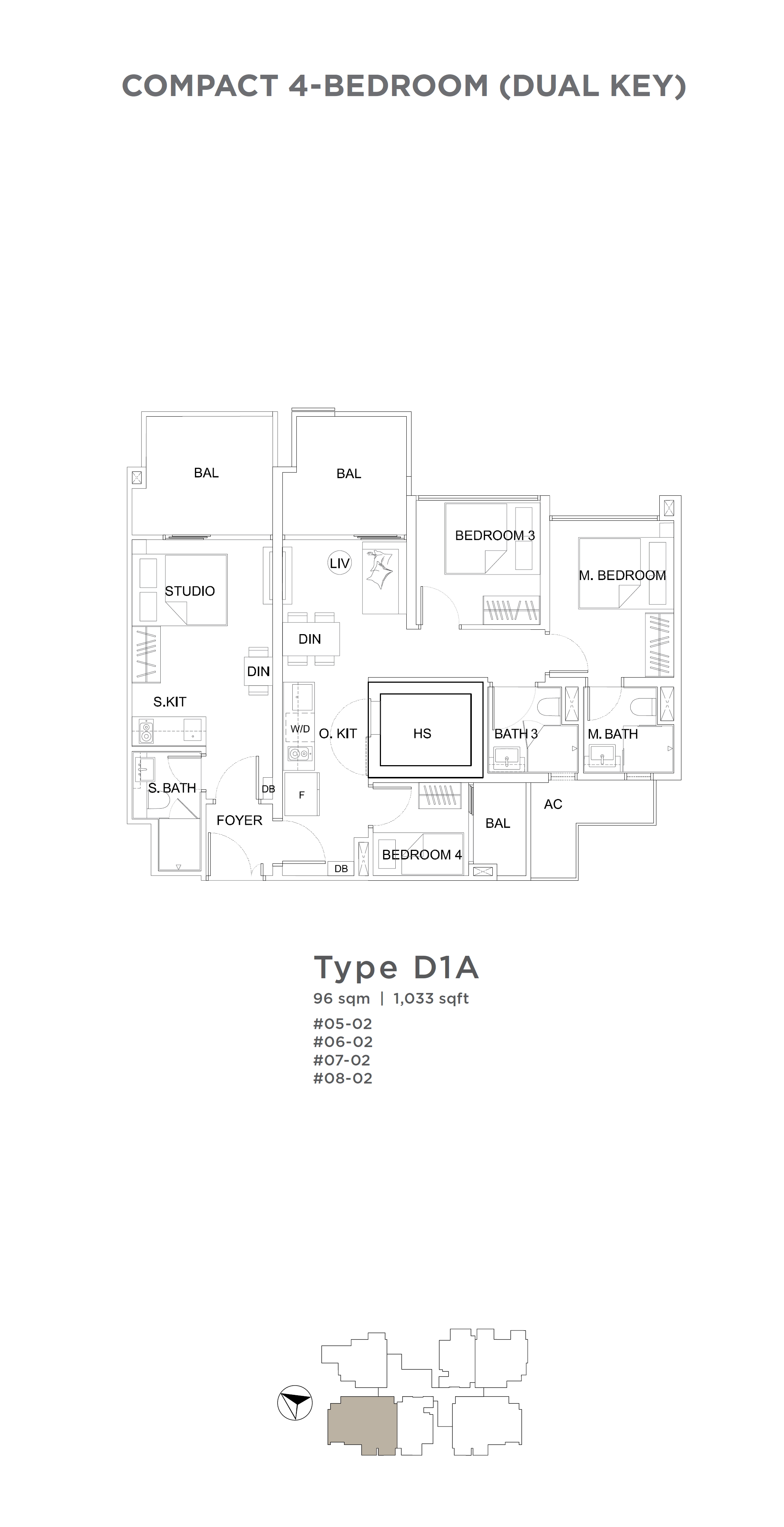Uptown @ Farrer 1 Bedroom Floor Plan 5
